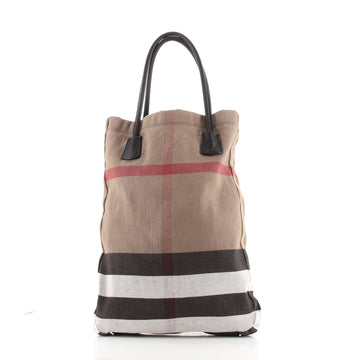 Burberry Open Tote House Check Canvas Tall