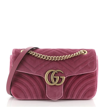 Gucci GG Marmont Flap Bag Matelasse Velvet Small