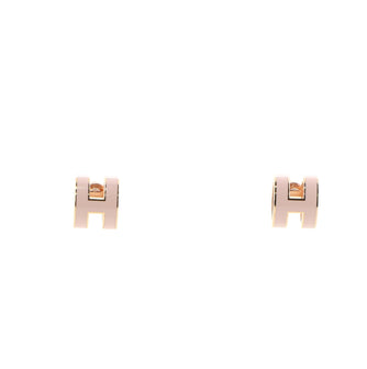 Hermes Pop H Stud Earrings Plated Metal with Enamel
