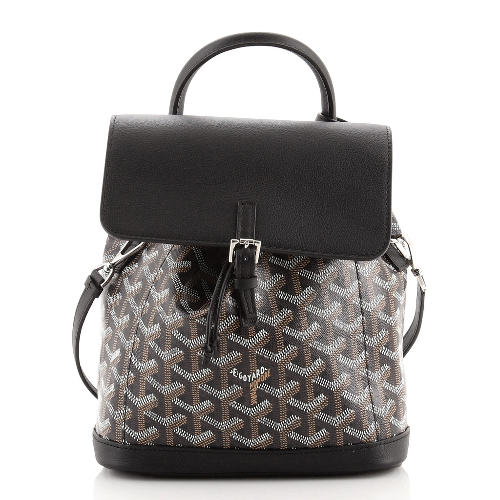 goyard mini backpack Goyard Alpin Backpack Coated Canvas Mini Black 742053