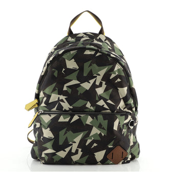 Fendi Front Pocket Backpack Printed Nylon Large