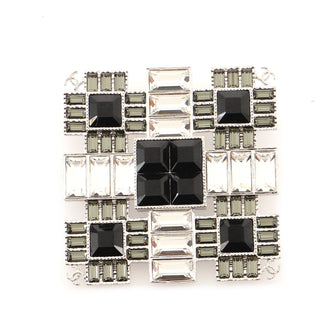 Chanel Square Brooch Crystals and Metal XL