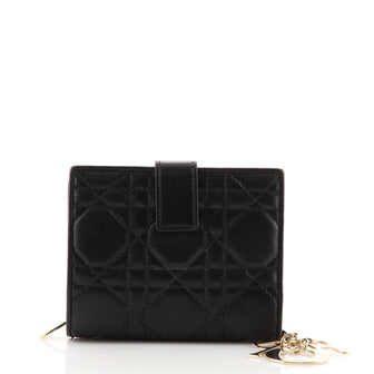 Christian Dior Lady Dior Flap Wallet Cannage Quilt Lambskin Mini