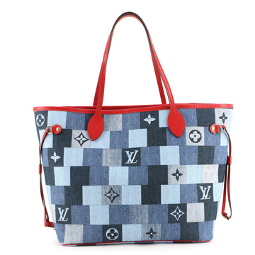 Louis Vuitton Neverfull Tote Damier and Monogram Patchwork Denim MM
