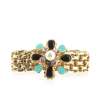 Chanel CC Cross Bracelet Metal with Gripoix and Crystals