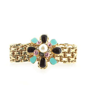 Chanel CC Cross Bracelet Metal with Gripoix and Crystals