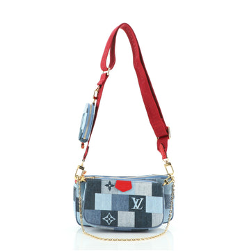 Louis Vuitton Multi Pochette Accessoires Damier and Monogram Patchwork Denim