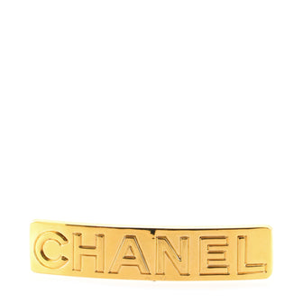 Chanel Logo Hair Barrette Metal Wide