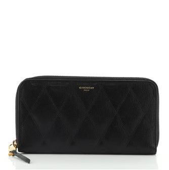 Givenchy GV3 Zip Around Wallet Quilted Leather Long