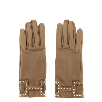Hermes H Gloves Studded Lambskin