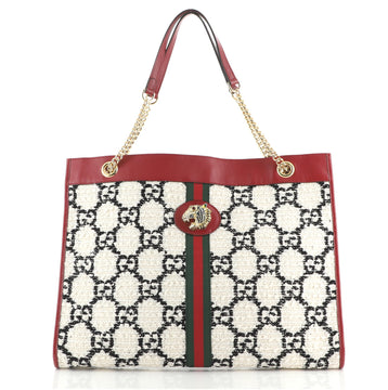 Gucci Rajah Chain Tote GG Tweed Large