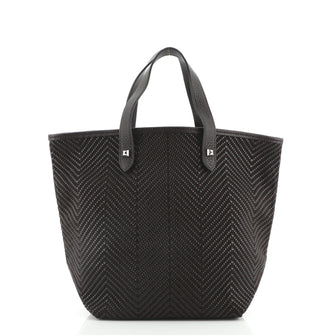 Hermes Chennai Tote Woven Leather and Canvas Mini
