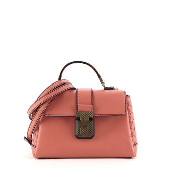 Bottega Veneta Piazza Top Handle Bag Leather with Intrecciato Detail Mini