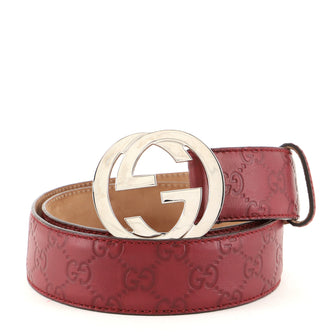 Gucci Interlocking G Belt Guccissima Leather Wide