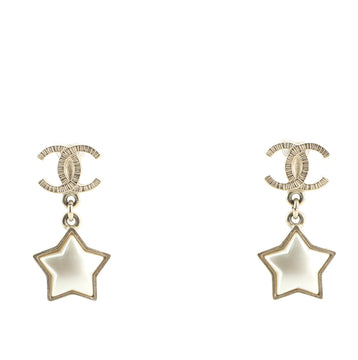 Chanel CC Star Drop Earrings Metal