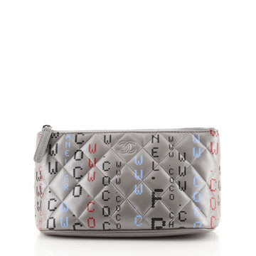 Chanel Data Center Zip Pouch Quilted Printed Lambskin Small