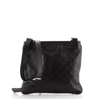 Gucci Zip Top Messenger Bag Guccissima Leather Small