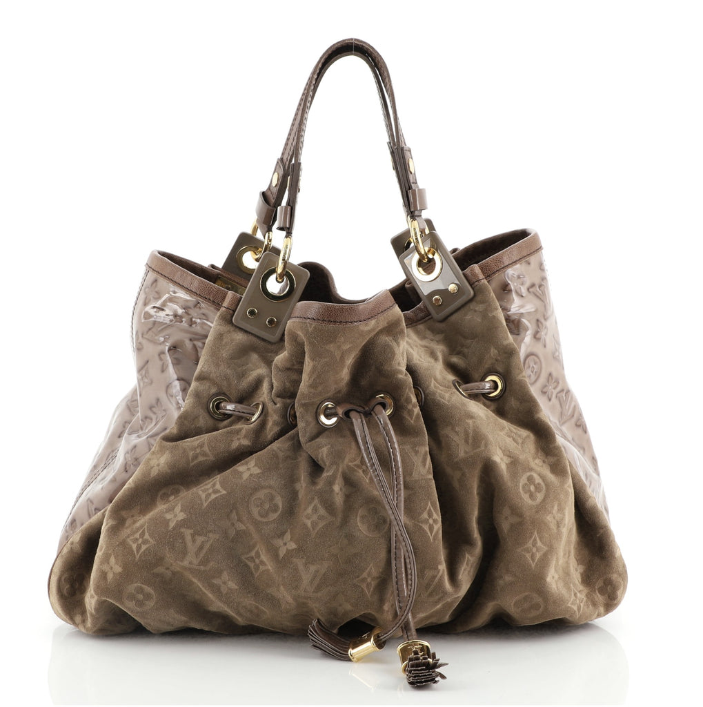Louis Vuitton Irene Handbag Monogram Embossed Suede and Patent Brown 743273