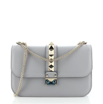 Valentino Glam Lock Shoulder Bag Leather Medium
