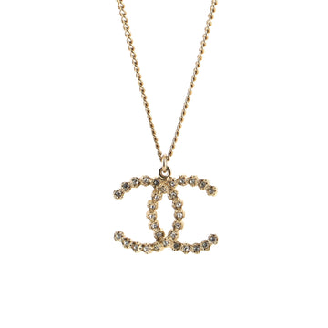 Chanel CC Pendant Necklace Metal with Crystals