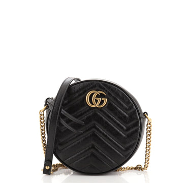 Gucci GG Marmont Round Shoulder Bag Matelasse Leather Mini