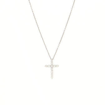 Tiffany & Co. Cross Pendant Necklace Platinum and Diamonds Small
