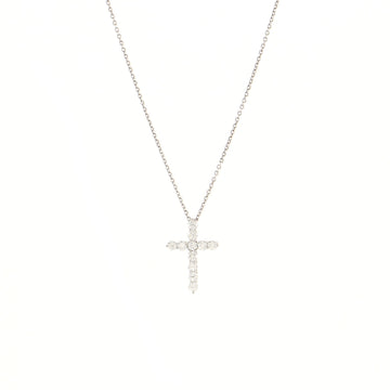 Tiffany & Co. Cross Pendant Necklace Platinum and Diamonds Small