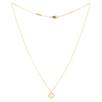 Van Cleef & Arpels Sweet Alhambra Pendant Necklace 18K Yellow Gold and Mother of Pearl