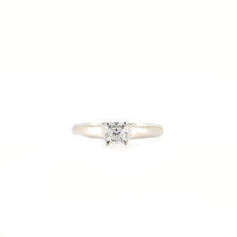 Tiffany & Co. Lucida Solitaire Ring Platinum with Square Diamond E/VVS2 0.47CT