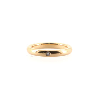 Tiffany & Co. Elsa Peretti 1 Diamond Stacking Band Ring 18K Rose Gold with Diamond