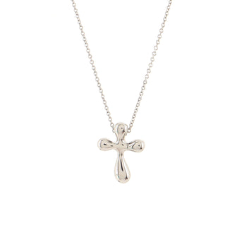 Tiffany & Co. Elsa Peretti Cross Pendant Necklace Platinum Small