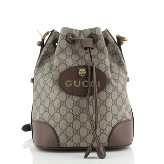 Gucci Neo Vintage Drawstring Bucket Backpack GG Coated Canvas Mini