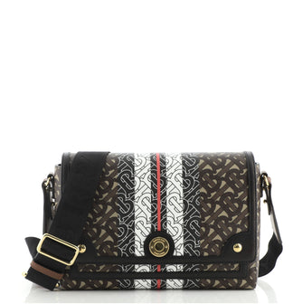 Burberry Note Crossbody Bag Monogram E-Canvas Medium