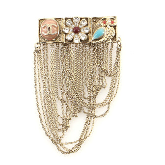Chanel Multistrand Chain Brooch Metal with Enamel and Crystal