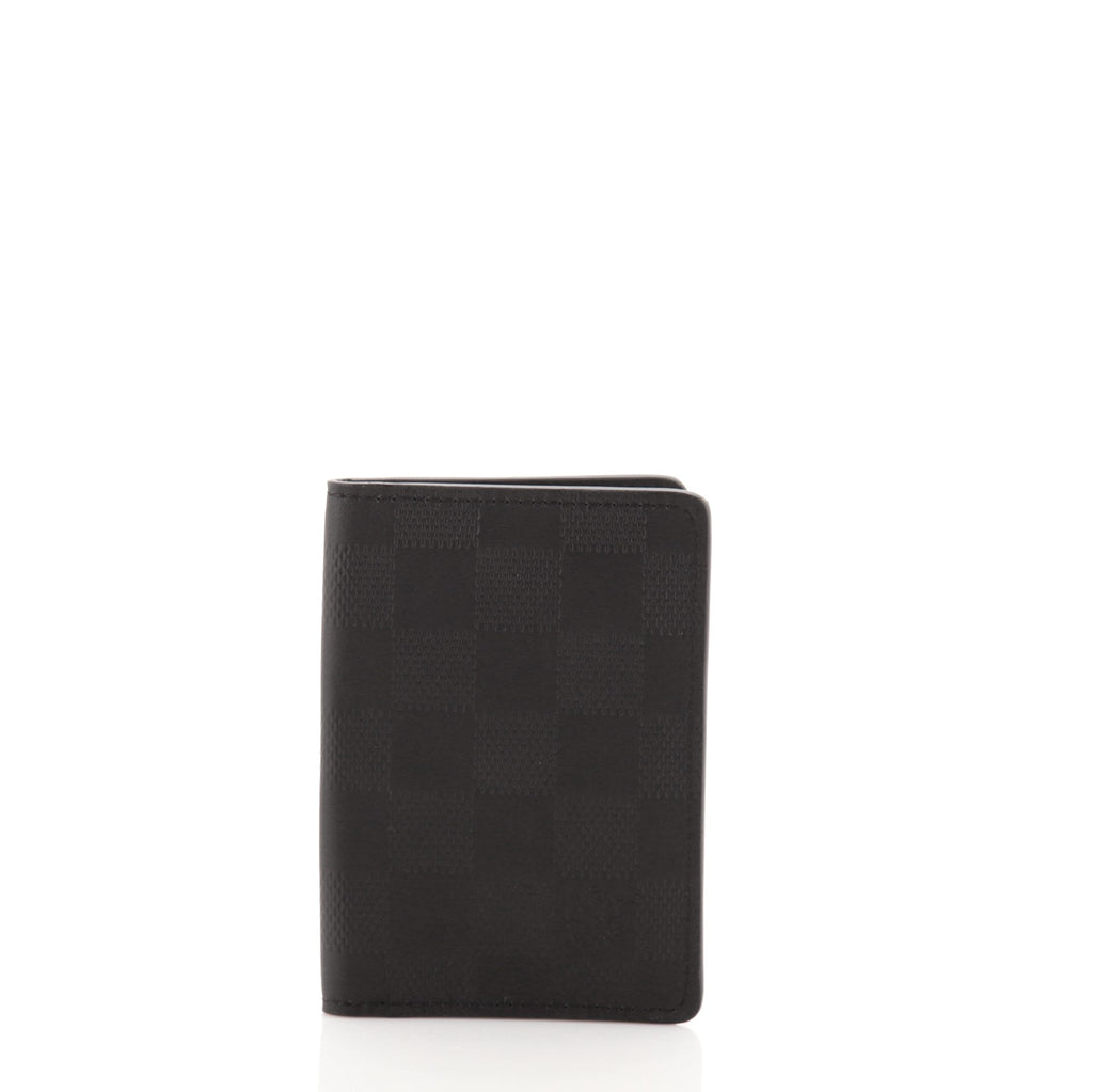 Louis Vuitton LV Dark gray/ black leather Damier Infini pocket organizer  wallet
