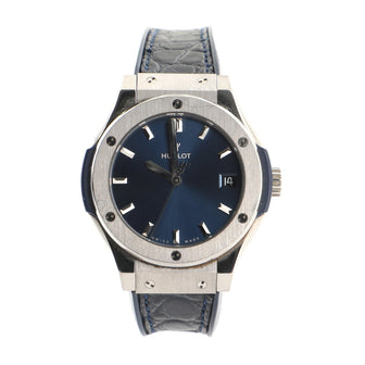 Hublot Classic Fusion Quartz Watch Titanium and Alligator with Rubber 33