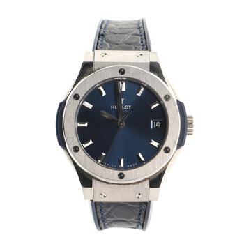 Hublot Classic Fusion Quartz Watch Titanium and Alligator with Rubber 33