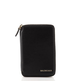 Balenciaga Logo Zip Wallet Leather Compact