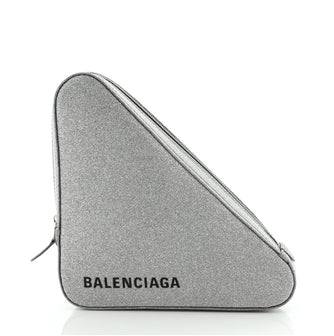Balenciaga Triangle Pouch Glitter Leather Medium