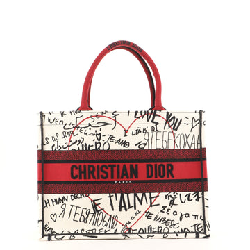 Christian Dior DiorAmour Book Tote Graffiti Printed Canvas Small