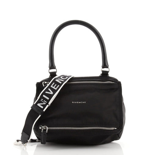 Givenchy Logo Strap Pandora Bag Nylon Small Black 745062