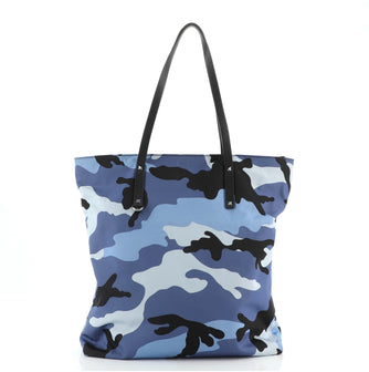 Valentino Rockstud Zip Tote Camo Nylon North South