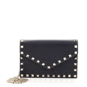 Valentino Rockstud Envelope Chain Crossbody Bag Leather Small