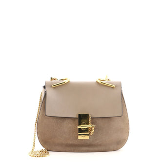 Chloe Drew Crossbody Bag Leather and Suede Small
