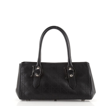 Christian Dior D Buckle Tote Cannage Stitch Leather Medium