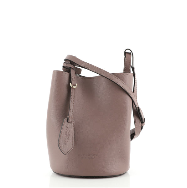 Burberry Lorne Bucket Bag Leather Small Pink 7455613