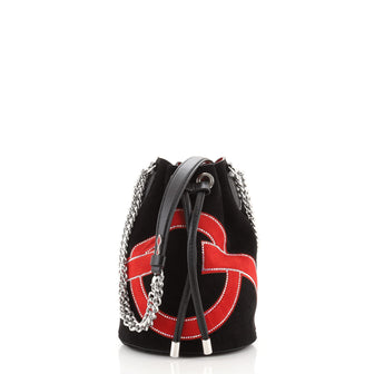 Christian Louboutin Marie Jane Bucket Bag Embellished Suede