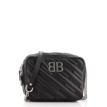 Balenciaga BB Reporter Shoulder Bag Quilted Embroidered Leather XS