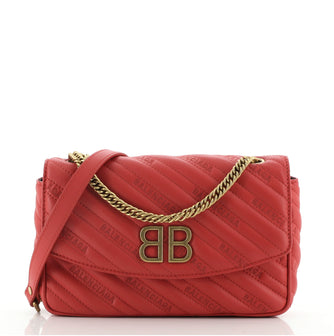 Balenciaga 'BB' quilted shoulder bag with an embroidered logo, Women's Bags