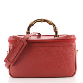 Gucci Vintage Bamboo Vanity Case Leather Medium